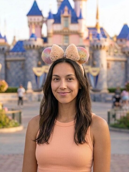 Disney Pastel Pixie Dust Swarovski Crystal Hidden Mickey Ears Handmade OOAK